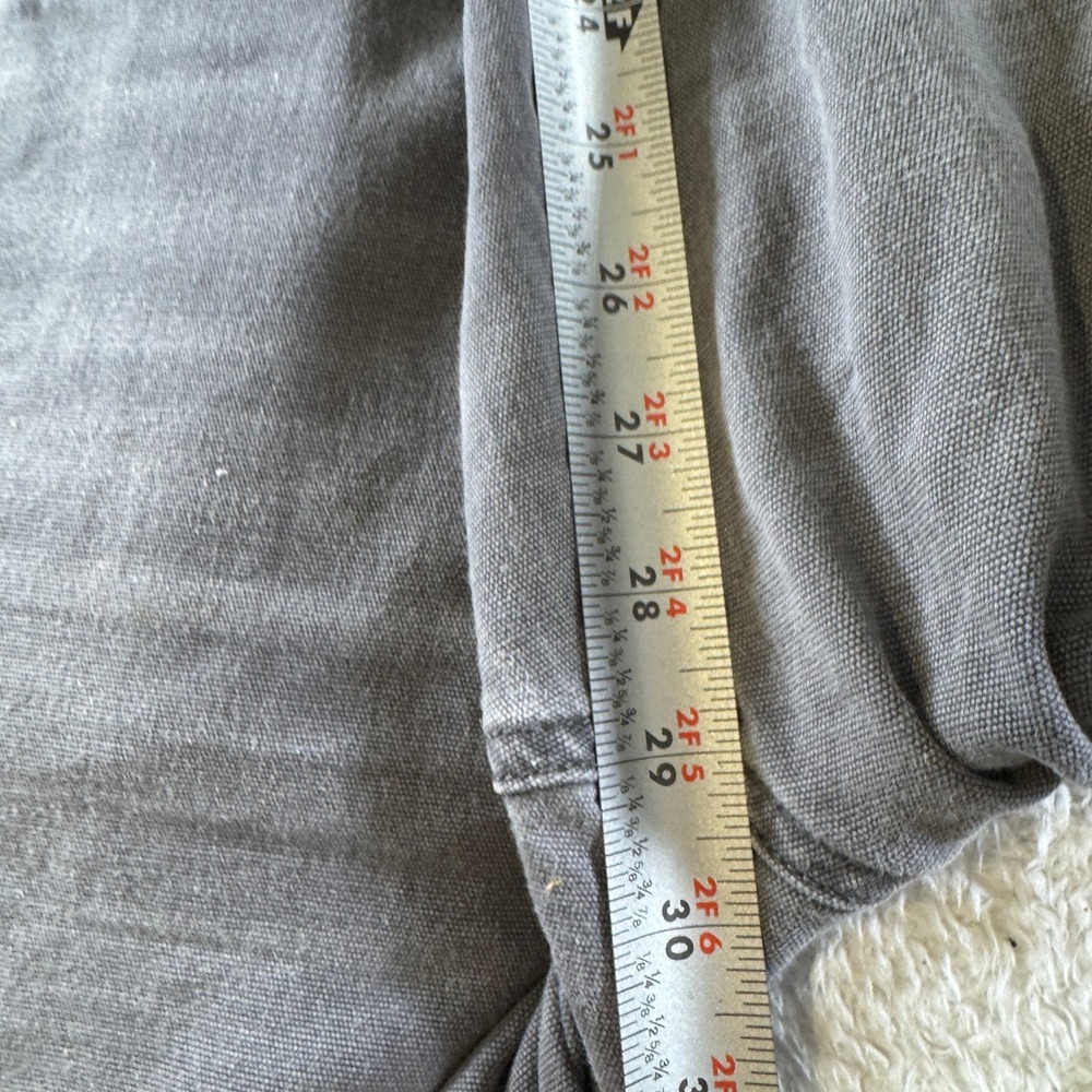 Carhartt Size 36x30 Relaxed Fit Carpenter Gray Grey Fleece Lined Chino Pants - Picture 8 of 11